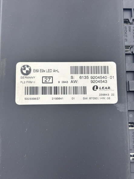 2009 BMW E89 Z4 LED AHL Footwell Body Control Module / 61359204540 /   Z4908