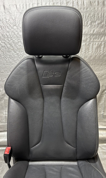 2015-2017 Audi S3 Driver Front Black Leather Seat Assembly /   S3108