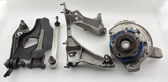 2017-2025 Porsche 718 Boxster Cayman Driver Rear Knee Spindle Hub w/ Control Arms / Subframe Bracket / 65K BC302