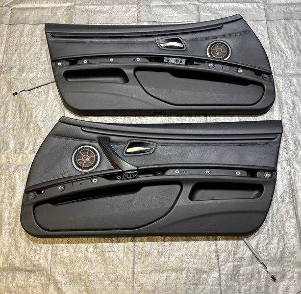 2008-2013 E93 BMW M3 Convertible Interior Door Panels / Black Novillo Leather / Pair /   E9M06