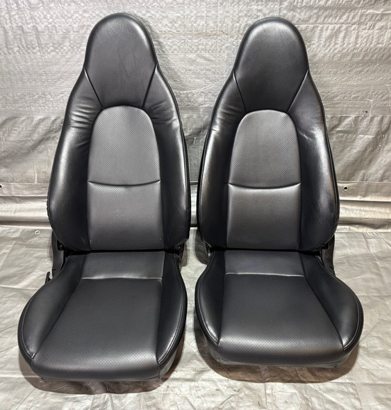 2001-2005 Mazda Miata Black Leather Seats / Pair  /   NB258