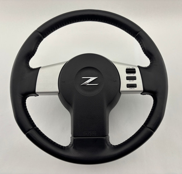 2003-2005 Nissan 350Z Black Leather Steering Wheel w/ Airbag /   5Z029
