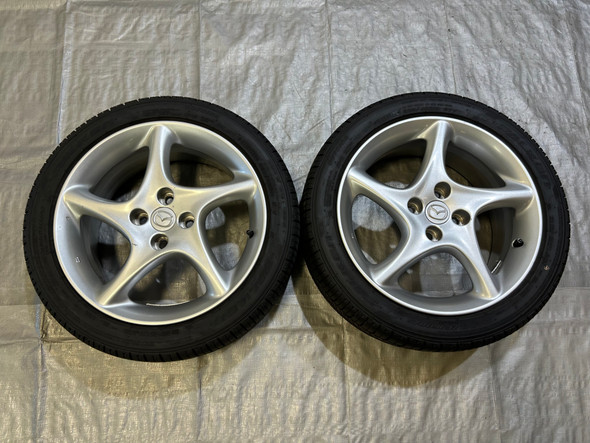 2001-2003 Mazda Miata 16x6.5" 5 Spoke Twist Wheels Rims w/ Tires / Pair / NB258