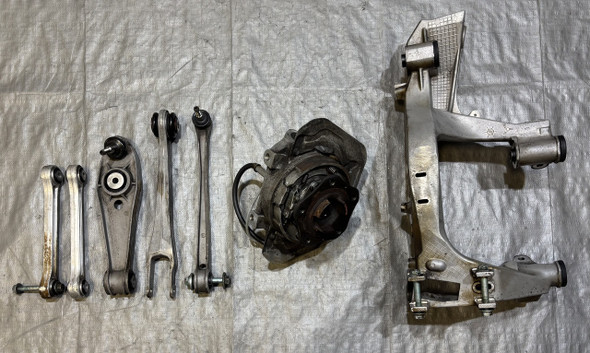 1999-2004 Porsche 996 911 Passenger Rear Spindle Hub w/ Control Arms / Subframe Bracket  / 88K P6019