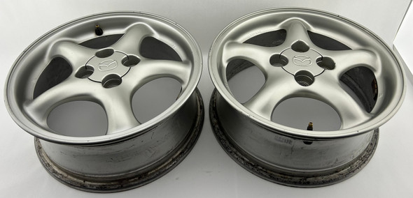 1999-2002 Mazda Miata 15x6" Enkei 5 Spoke Wheels Rims / Pair / NB258