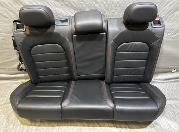 2015-2017 Volkswagen MK7 GTI 4DR Autobahn Black Leather Rear Seat Set / Red Stitching /   M7010