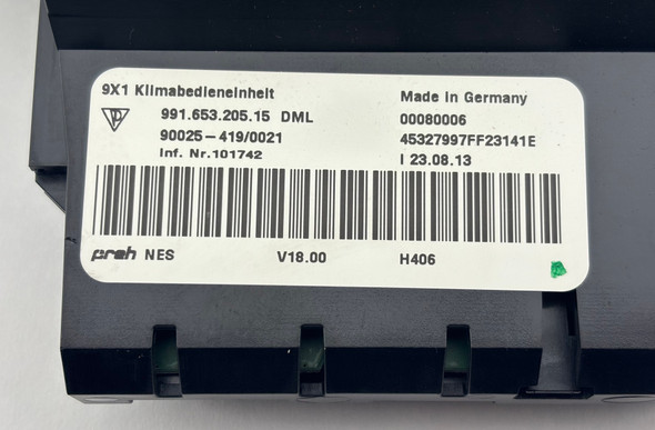 2013-2016 Porsche 981 Boxster / Cayman Auto Dual Climate Control / 99165320515DML /   BC206
