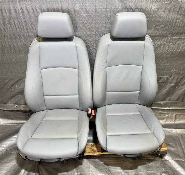 2008-2013 BMW 128i 135i Convertible Front Sport Seats / Pair / Gray Boston Leather / B1013
