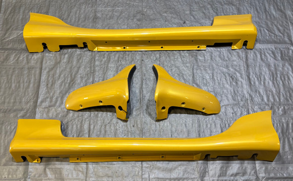 1999-2005 Mazda Miata Large Tupperware Side Skirts & Mud Flaps / Blazing Yellow  NB265