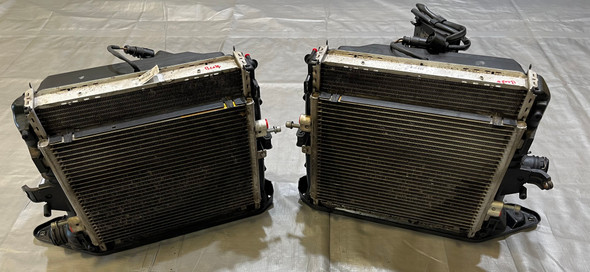 2005-2012 Porsche 987 Boxster Driver & Passenger Side Radiators Assemblies w/ Fans / 87K BC036