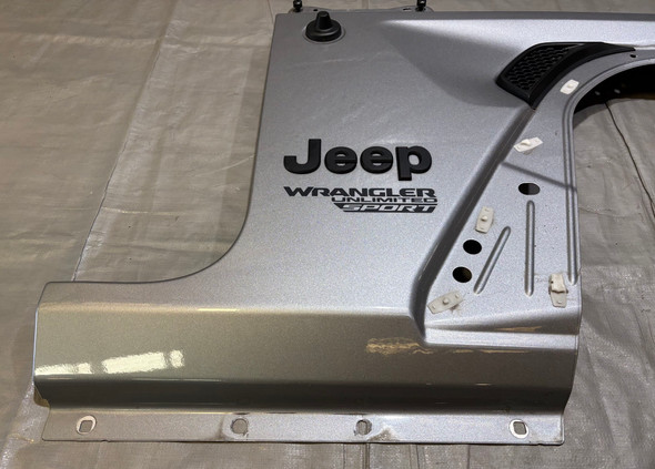 2018-2025 Jeep Wrangler JL Driver And Passenger Side Fender Apron Panels / Billet Silver Metallic  JL012