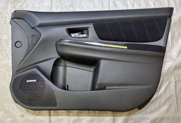 2015-2020 Subaru WRX STI Interior Door Panels / Set of 4 / Black Suede / Red Stitching /   SS019
