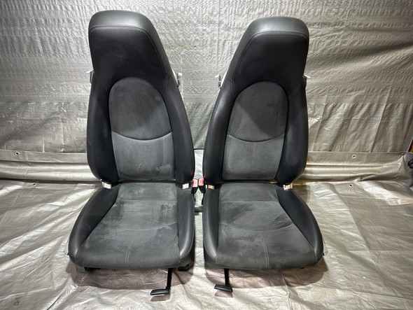 2005-2012 Porsche 987 Boxster / Cayman / 997 911 Black Alcantara Seats / 2 Way Power / Pair / BC038