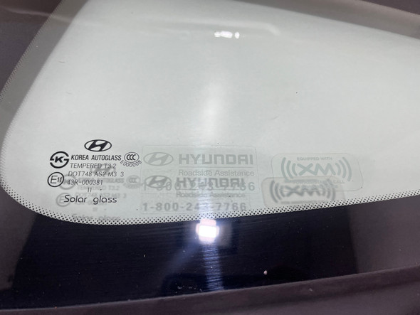 2010-2016 Hyundai Genesis Coupe Driver Rear Quarter Glass Panel / OEM /   HG033