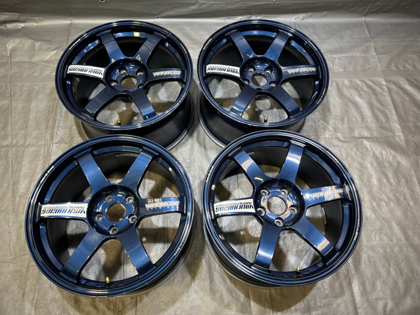 2015-2021 Subaru WRX STI 18x9.5" Volk Racing TE37 Saga S-Plus Wheels Rims / Mag Blue / Set of 4 / USED / SS019