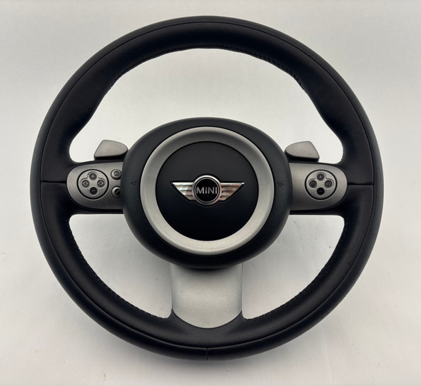 2003-2006 Mini Cooper 3 Spoke Leather Steering Wheel w/ Airbag / Automatic /   R1033