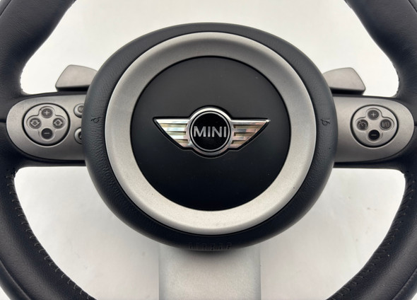 2003-2006 Mini Cooper 3 Spoke Leather Steering Wheel w/ Airbag / Automatic /   R1033