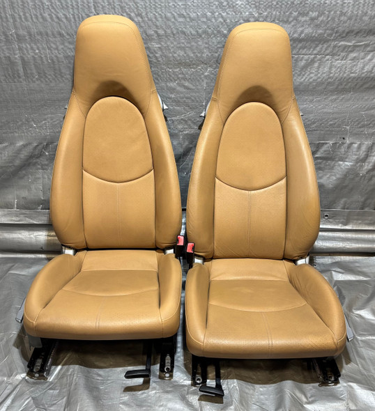 2005-2012 Porsche 997 911 / 987 Boxster / Cayman 2 Way Power Sand Beige Leather Seats / Pair /   BC037