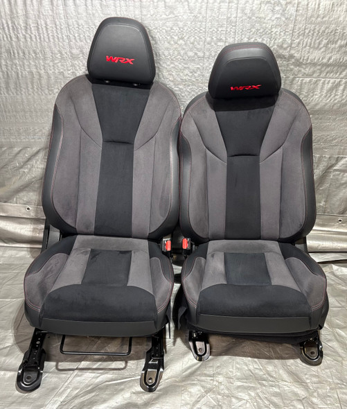 2022-2024 Subaru WRX Limited Leatherette / UltraSuede Front Seats w/ Red Stitching / Pair /   SW006