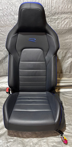 2022-2025 Volkswagen MK8 Golf R OEM Titan Black Leather Front Seats w/ Blue Inserts /   M8R01