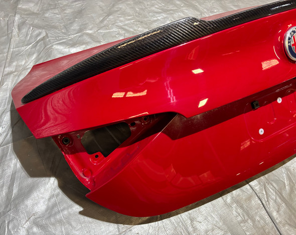 2017-2022 Alfa Romeo Giulia Base / Ti Trunk Lid Panel w/ Carbon Fiber Spoiler / Alfa Rosso  AG006