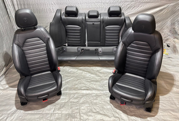2017-2022 Alfa Romeo Giulia Ti Black Leather Front & Rear Seat Set /   AG006