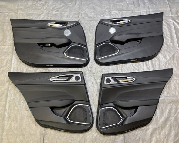 2017-2021 Alfa Romeo Giulia Interior Door Panels / Set of 4 / Black Leather /   AG006