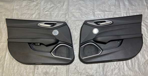 2017-2021 Alfa Romeo Giulia Interior Door Panels / Set of 4 / Black Leather /   AG006