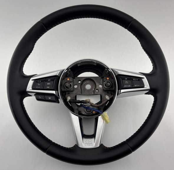 2016-2024 Mazda Mx5 Miata OEM Black Leather Steering Wheel w/ Red Stitching / Manual /   ND052