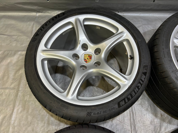 2005-2012 Porsche 997 911 Carrera 4 AWD 19" BBS 5 Spoke Wheels Rims w/ Tires / Set of 4 / P7009