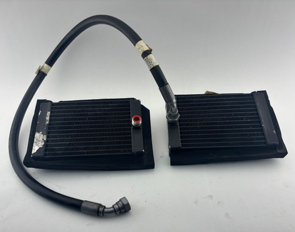 2005-2011 Lotus Elise Exige Driver & Passenger Side Engine Oil Coolers w/ Crossover Hose / 162K LEL03