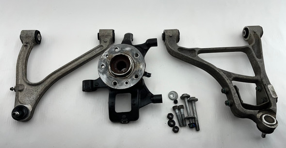 2010-2014 Lotus Evora Driver Side Front Knee / Knuckle Hub w/ Control Arms / 19K LEV01
