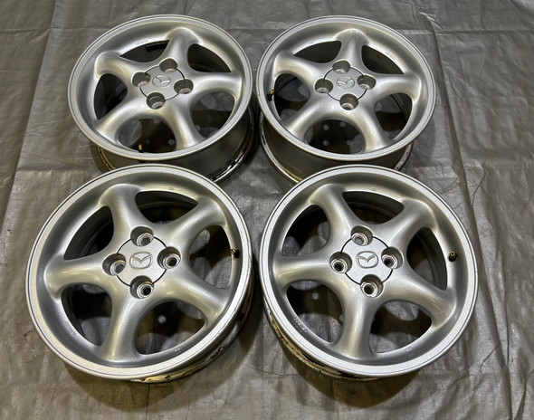 1999-2002 Mazda Miata 15x6" 5 Spoke Enkei Wheels Rims / Set of 4 / NB276