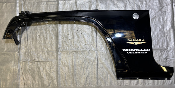 2007-2018 Jeep Wrangler JK Driver Side Fender Apron Panel / Black Clearcoat  JK018