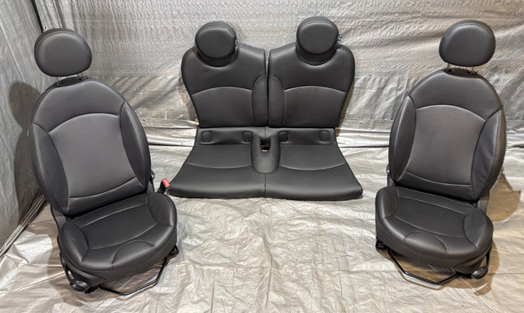 2008-2014 Mini Cooper R56 Hatchback R55 Clubman Front & Rear Seat Set / Black Leatherette /   R2034