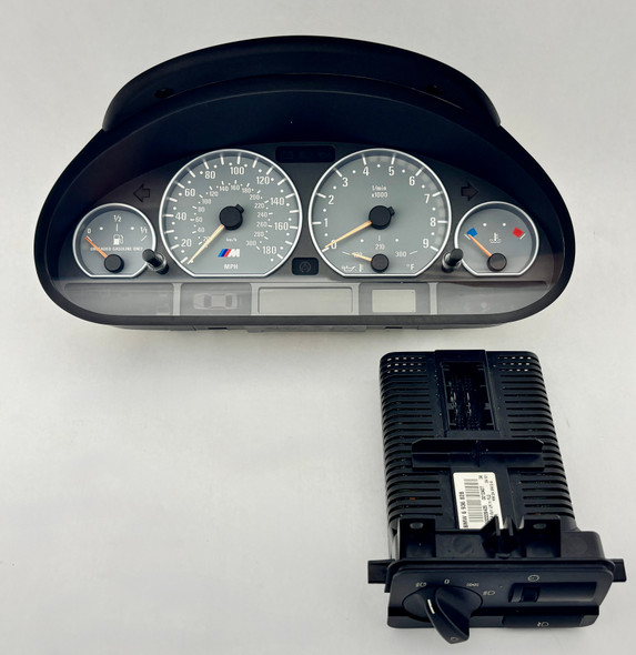 2001-2006 E46 BMW M3 Instrument Gauge Cluster w/ Headlight Switch / SMG / 7834420 / 122K M3019