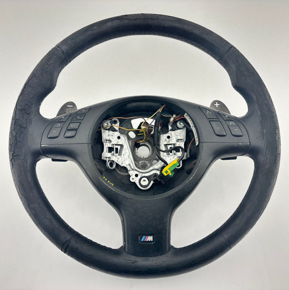 2001-2006 E46 BMW M3 M Sport Leather Steering Wheel / SMG *DAMAGED* /   M3019