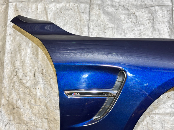 2015-2020 F82 F83 BMW M4 Passenger Side Fender Panel / Tanzanite Blue Metallic  F8M07