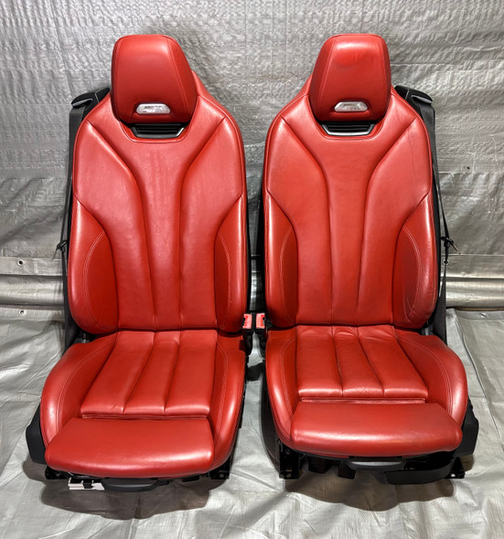 2015-2020 F83 BMW M4 Convertible Sakhir Orange Merino Leather Front Seats / Heated w/ Neck Warmer /   F8M07