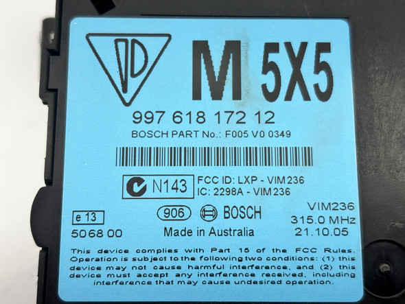 2006-2008 Porsche 987 Cayman S 3.4l ECU KIT / Immobilizer / Key / Tiptronic / 99761860302 /   BC040