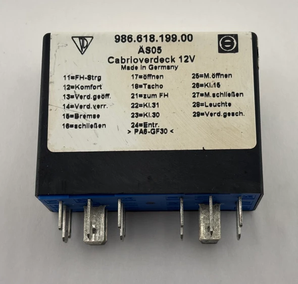 2000-2010 Porsche 986 Boxster OEM Convertible Top Relay / 98661819900 /   BX073