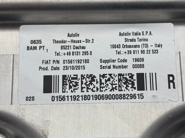 2015-2020 Alfa Romeo 4C Passenger Side Door Airbag SRS /   AR401