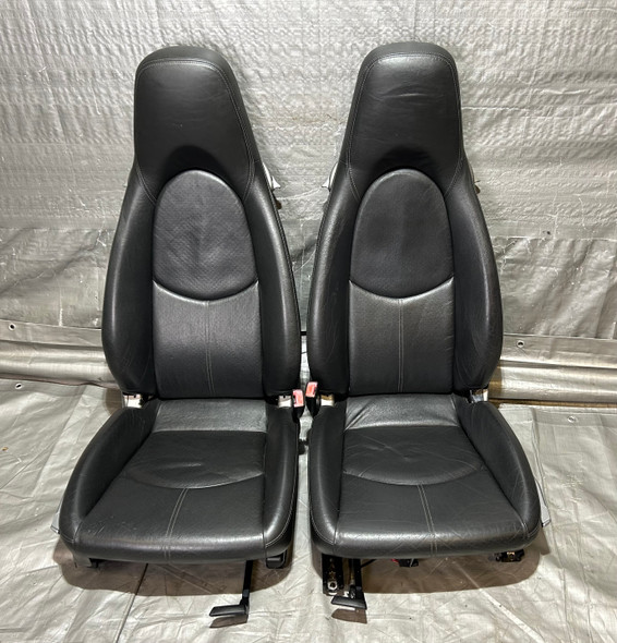 2005-2012 Porsche 987 Boxster / Cayman / 997 911 Black Leather Seats / 2 Way Power / Pair / BX073