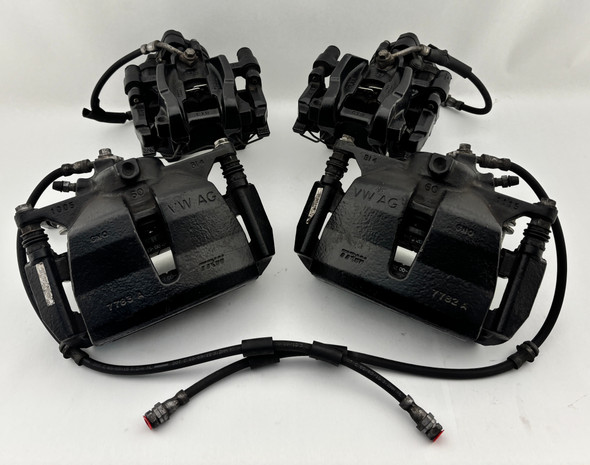 2015-2019 Volkswagen MK7 Golf R OEM Brake Calipers / Black / Set of 4  / 91K M7R12