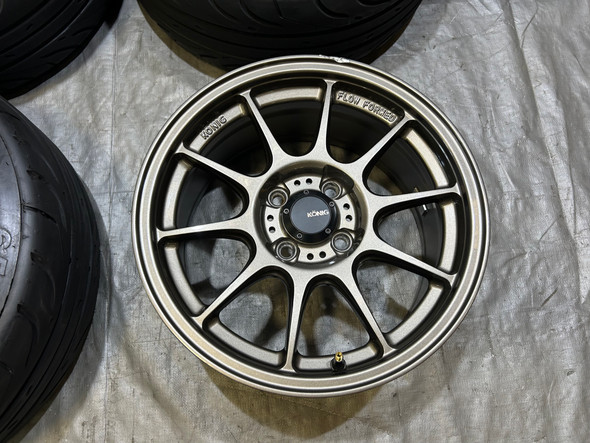 1990-2005 Mazda Miata 15x7.5" Konig Dekagram Wheels Rims w/ Accelera Tires / Set of 4 / NA120