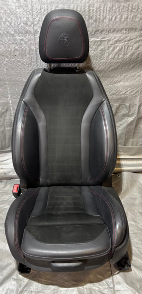 2017-2022 Alfa Romeo Giulia Quadrifoglio Black Leather / Suede Front Seats w/ Red Stitching /   AG007