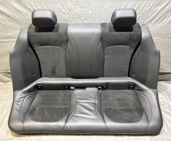 2017-2022 Alfa Romeo Giulia Quadrifoglio Black Leather / Suede Rear Seat Set w/ Red Stitching /   AG007