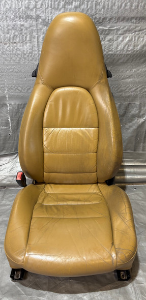 1998-2004 Porsche 986 Boxster 8-Way Power Leather Seats / Savanna Beige / Pair /   BX074