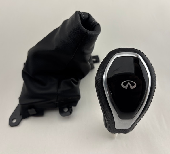 2017-2020 Infiniti Q60 Black Leather Automatic Shift Knob w/ Boot /   IQ606