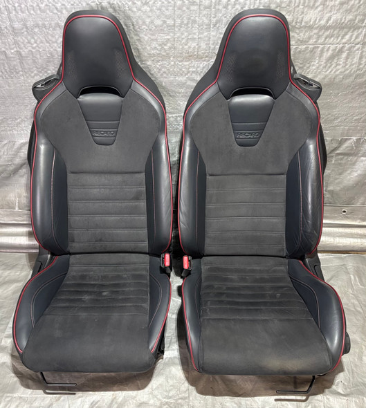 2016-2023 Mazda Mx5 Miata OEM Recaro Seats w/ Rails / Red Stitching / Pair /   ND053